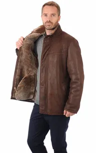 3/4 en Mérinos pour Homme La Canadienne - La Canadienne - Vestes et 3/4 Peau Lainée Fauve