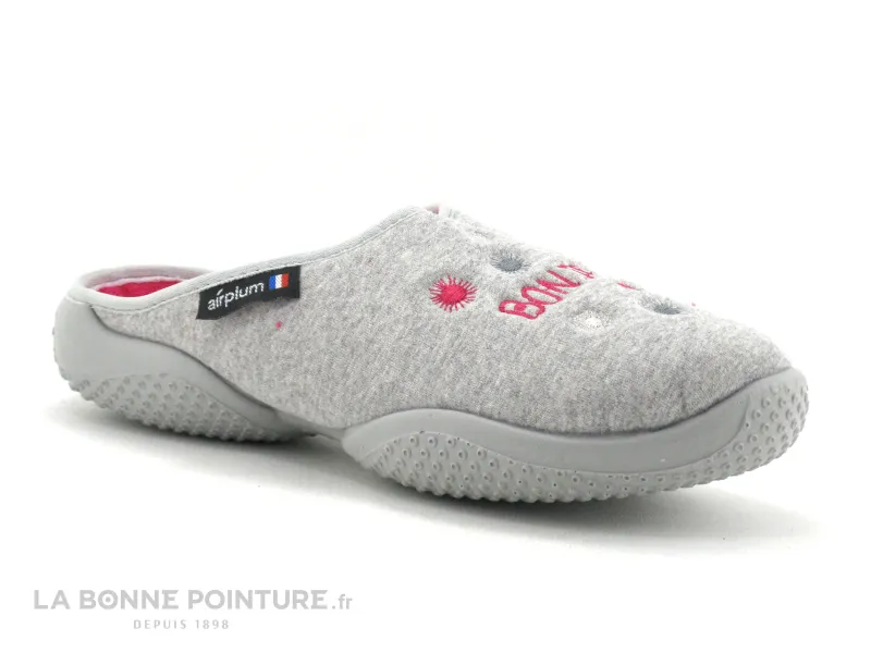 Achat chaussures Airplum Femme Pantoufle Chausson, vente Airplum BONJOUR Gris rose - Pantoufle mule Femme