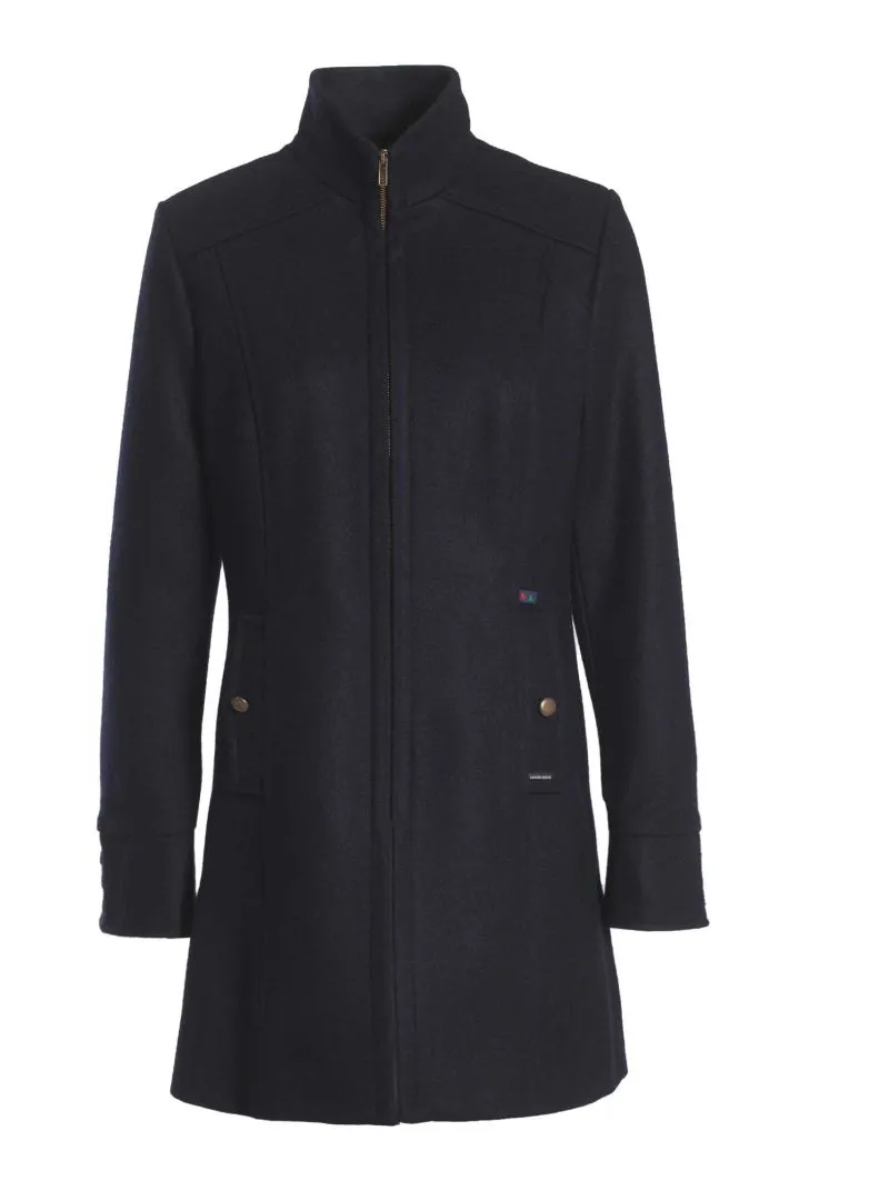 ANGERS manteau femme ajusté laine imperméable Couleur Marine Taille 34