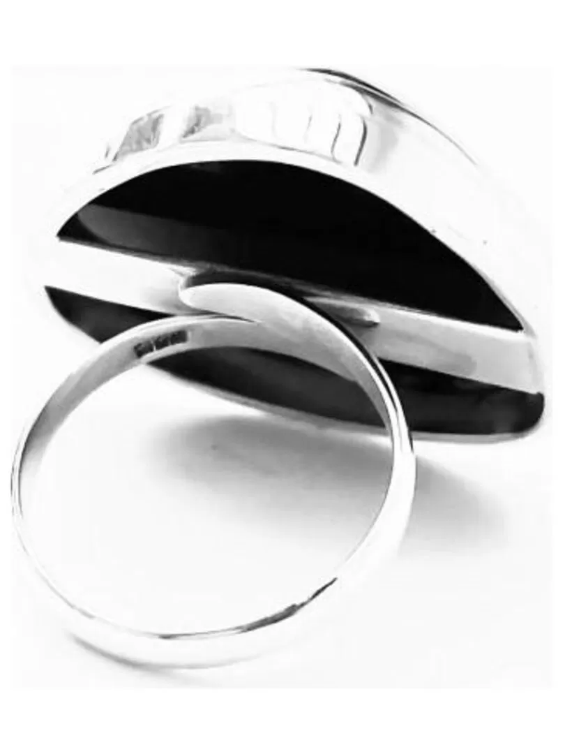 Bague triangle argent réglable, Bijoucolor - Noir
