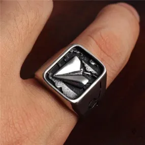 Bague type chevalière motif avion
