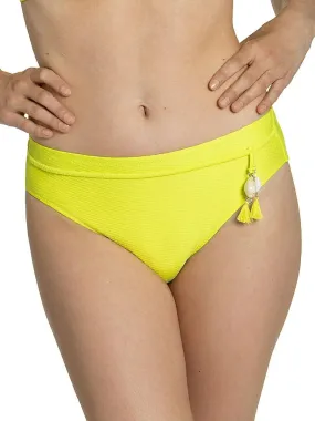Bas maillot slip de bain taille haute Ibiza - Jaune