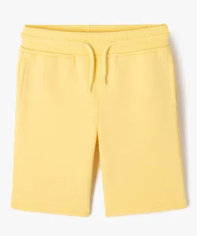 bermuda en maille avec interieur molletonne garcon jaune shorts bermudas et pantacourts