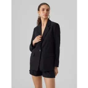 Blazer croisé col à revers - Noir en viscose | 3 Suisses