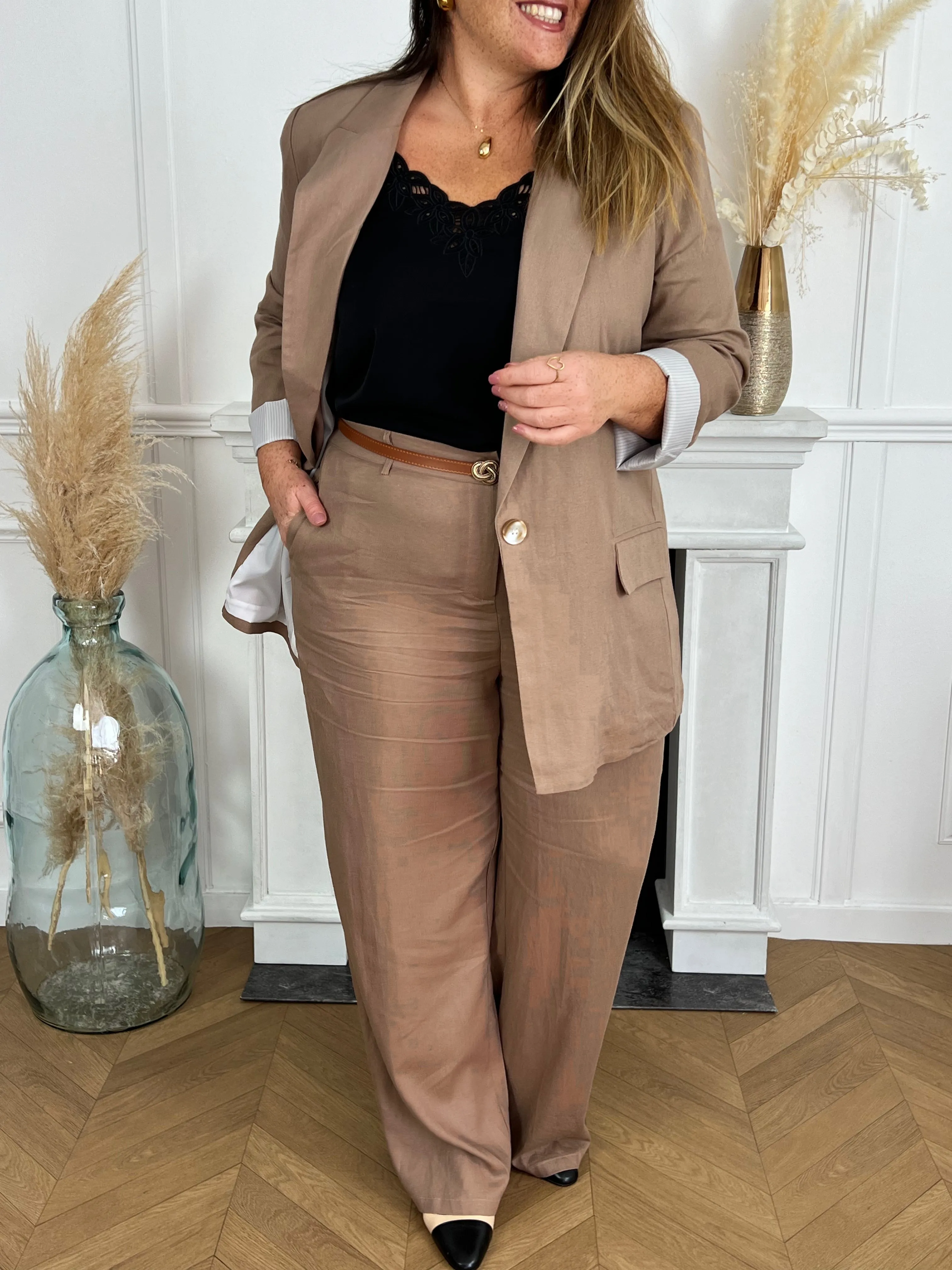 Blazer en lin choco Curve : Aydin