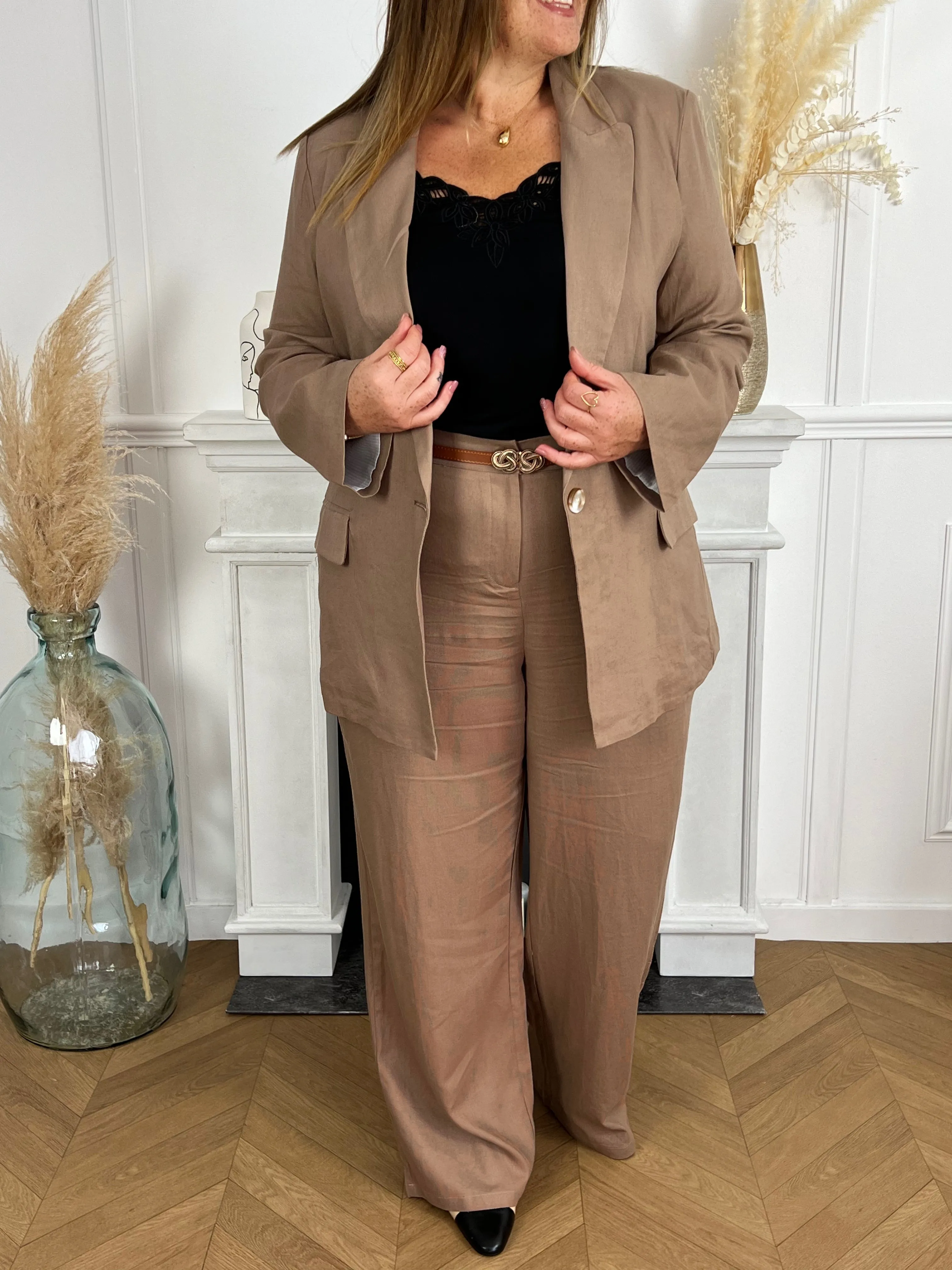 Blazer en lin choco Curve : Aydin