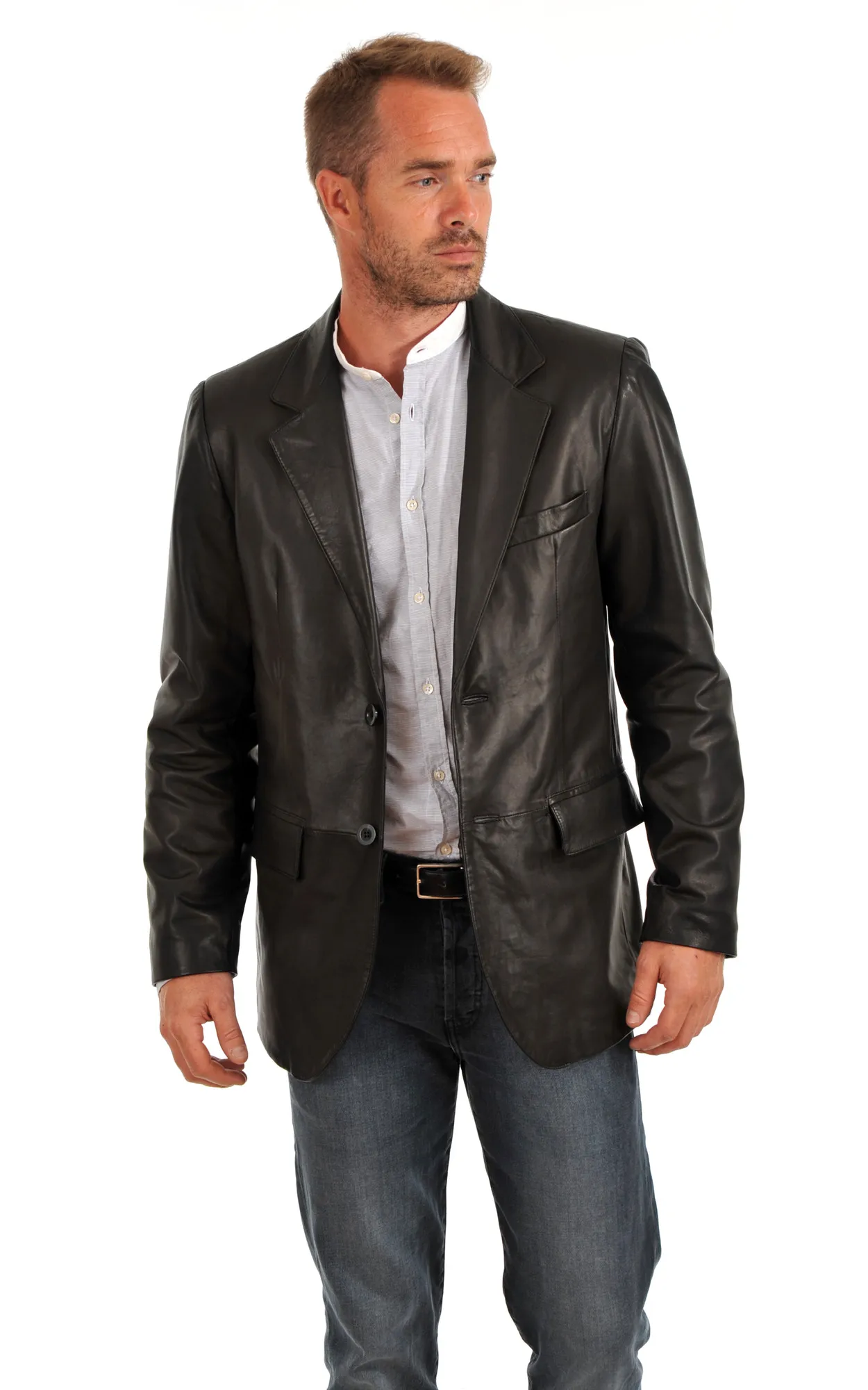 Blazer noir agneau Smarty - La Canadienne - Vestes et 3/4 Cuir Noir