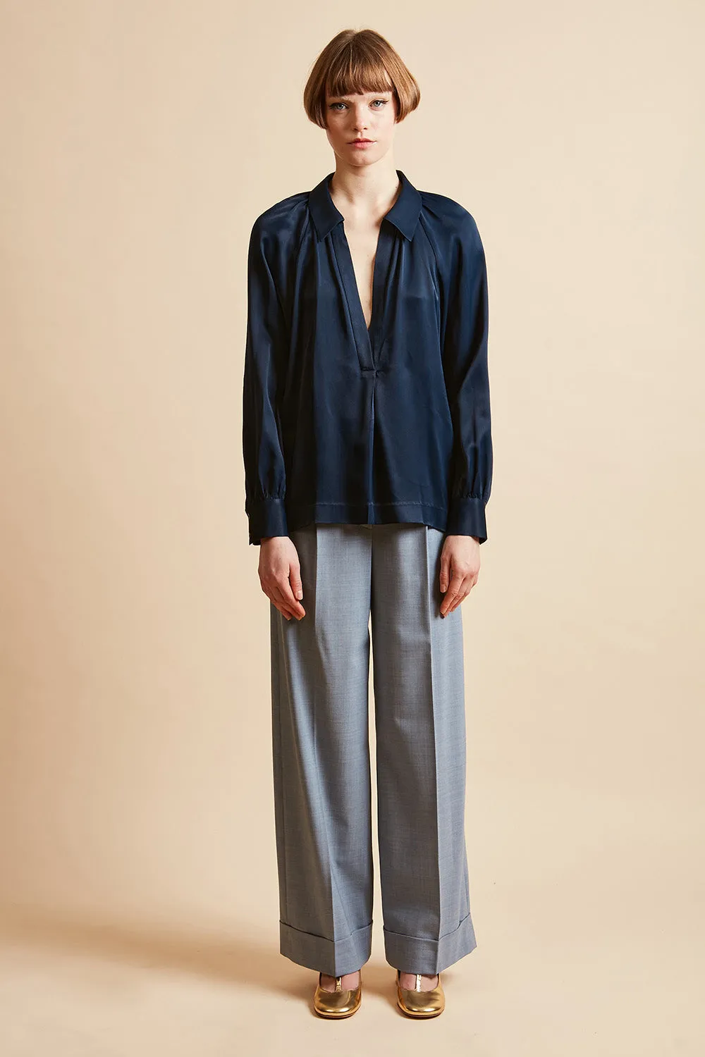 Blouse en crêpe envers satin