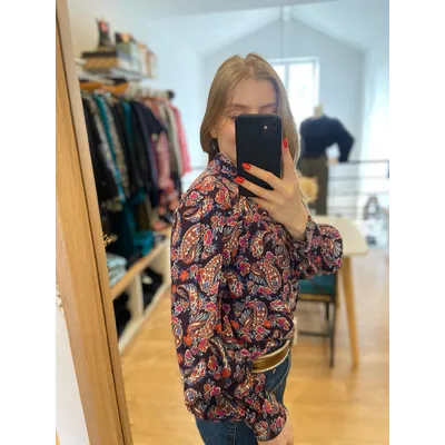 Blouse imprimé cachemire Laura - Rouge - SUNCOO