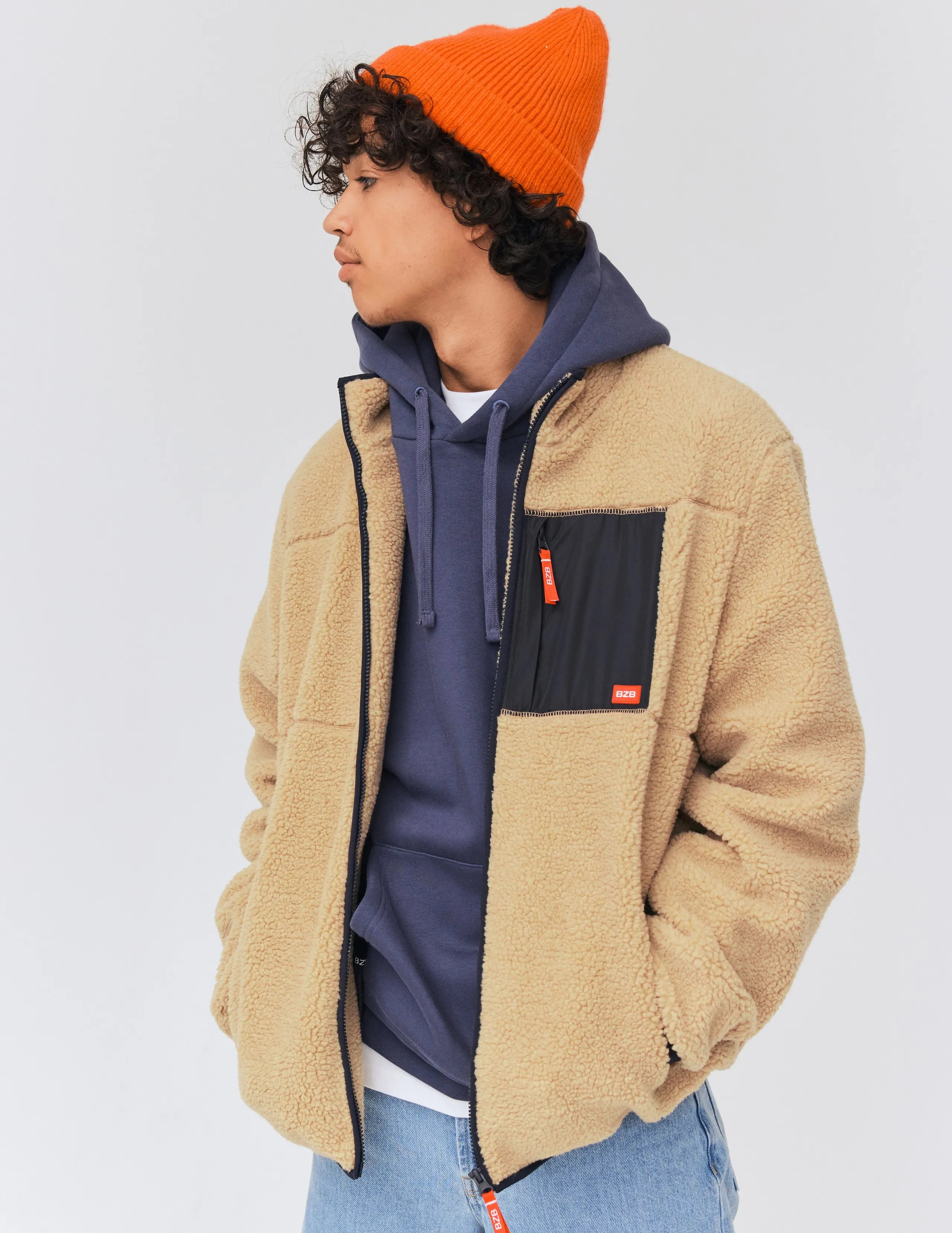 Blouson sherpa zippé