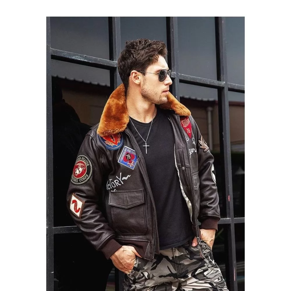 Blouson Vintage Aviateur Américain Seconde Guerre Mondiale