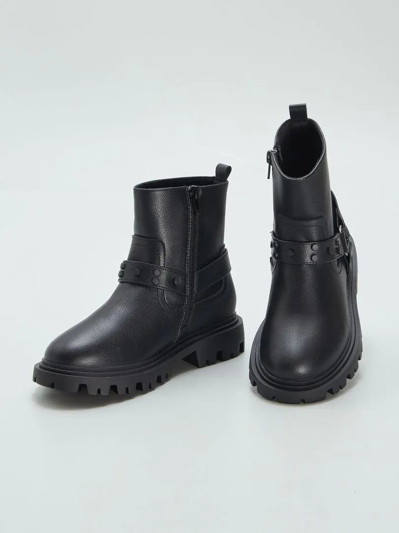 Bottes en simili - noir
