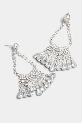 Boucles d'Oreilles Strass Losanges & Franges