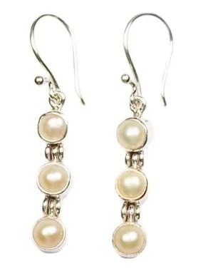 Boucles d'oreilles avec perles , Bijoucolor - Blanc