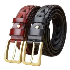 Ceinture en Cuir Vintage Tissu en Vache