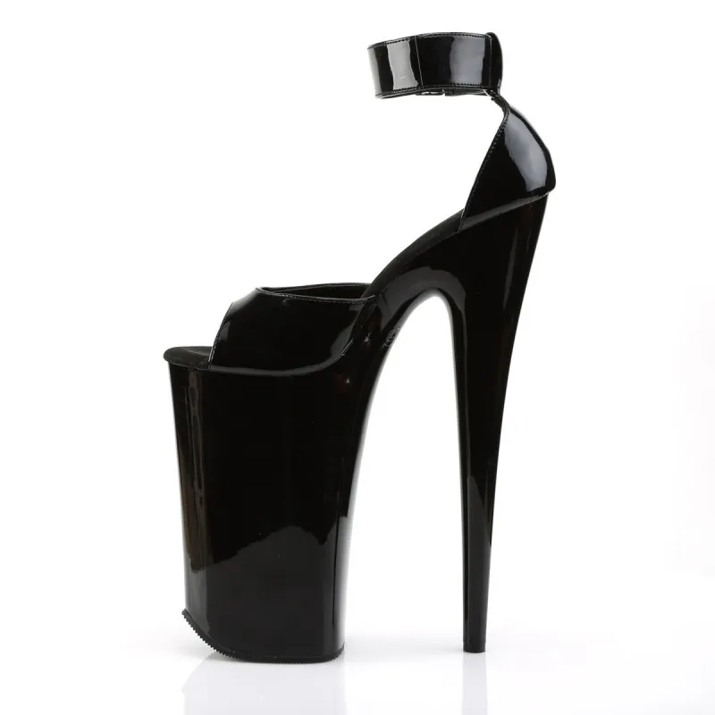 Chaussure sexy noire très haute plateforme à bride arrière