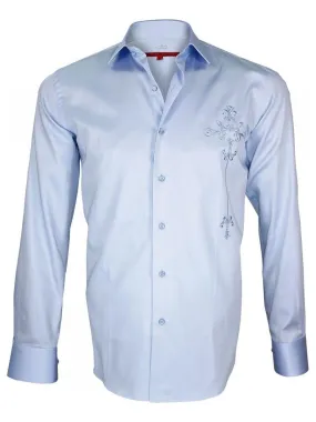 Chemise brodée LEEDS - Bleu