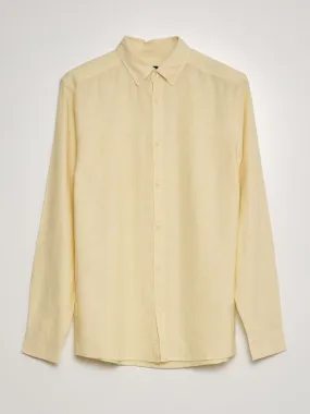 Chemise à manches longues avec lin - Jaune