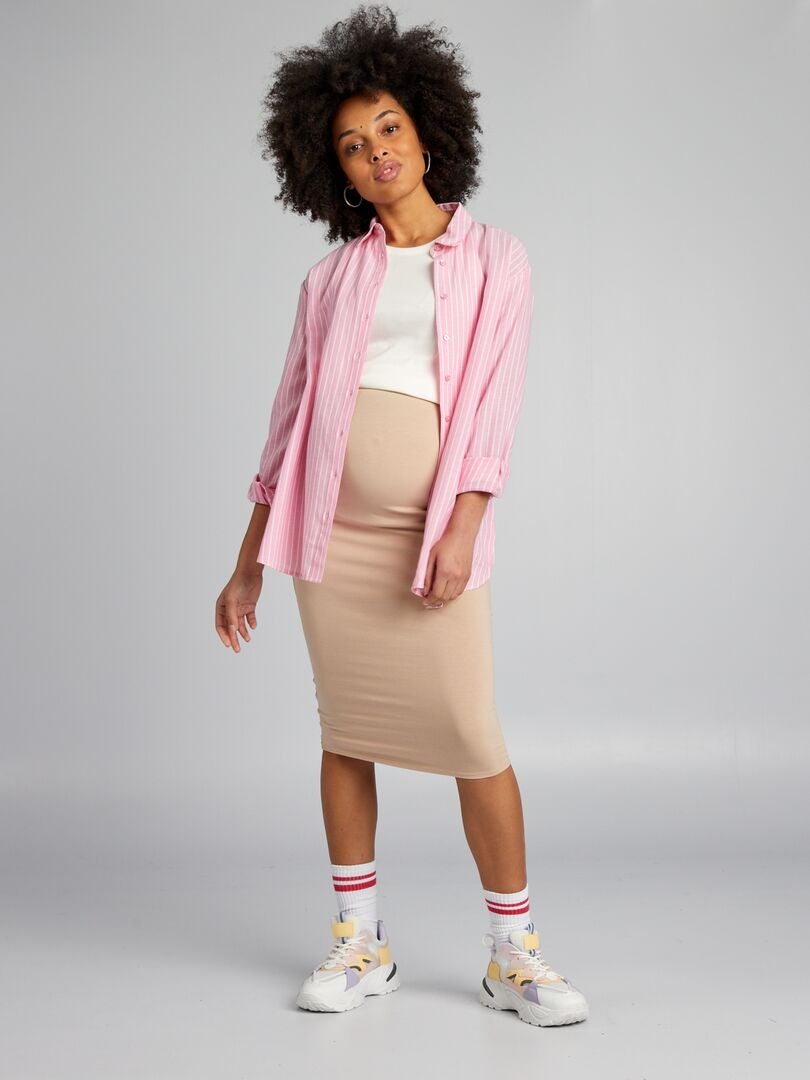Chemise à rayures de maternité - ROSE