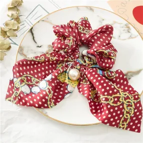 Chouchou Foulard Court Rouge Chainette