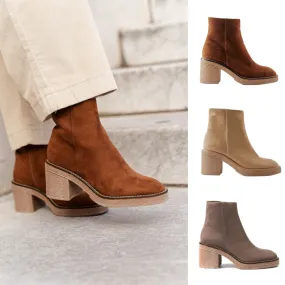 Corina M3980 Bottines crêpe camel, taupe , beige
