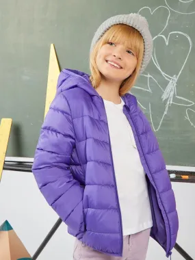 Doudoune matelassée avec capuche - Violet