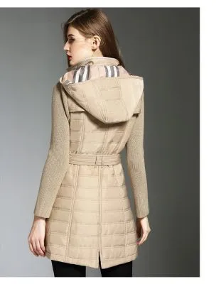 Doudoune matelassée pour femme avec capuche hiver