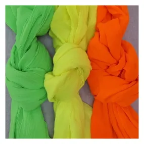 Foulard ou paréo en voile de coton leger uni coloris gai et fluo