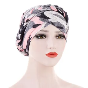 Foulard turban chimio rose - Militaire