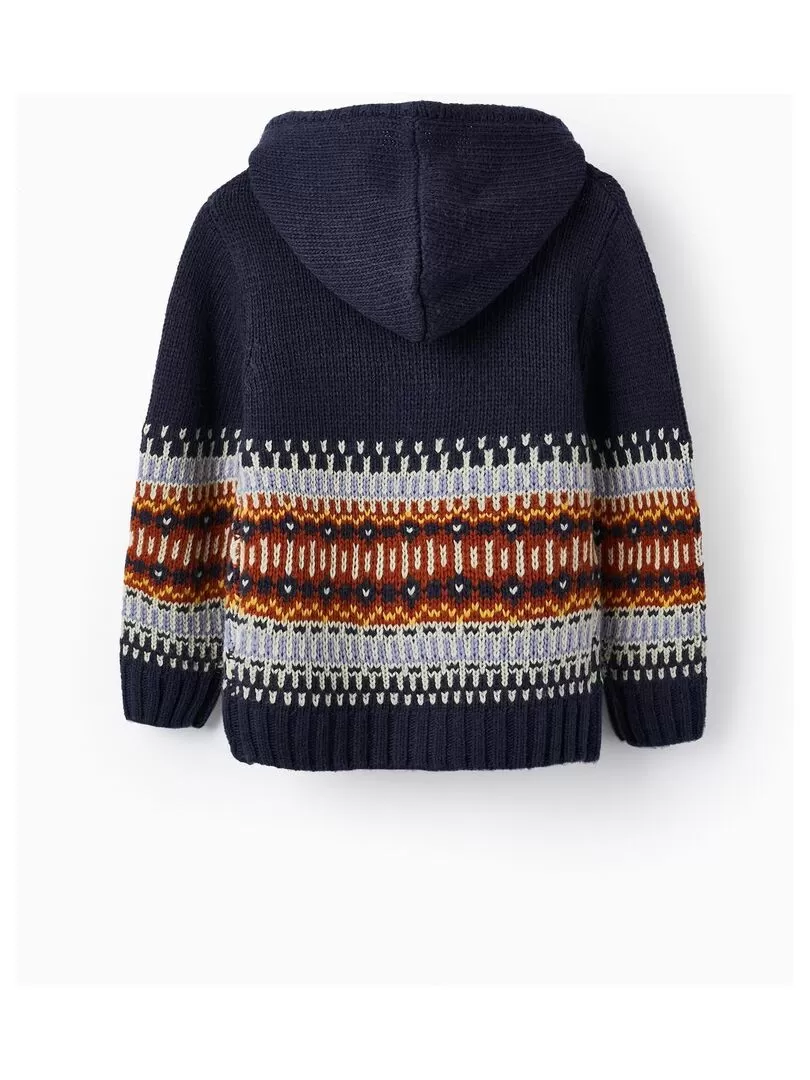 Gilet en Maille Jacquard pour Garçon   ACE CLUBS - Bleu foncé