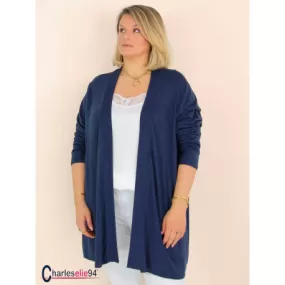Gilet été LIERA maille douce marine