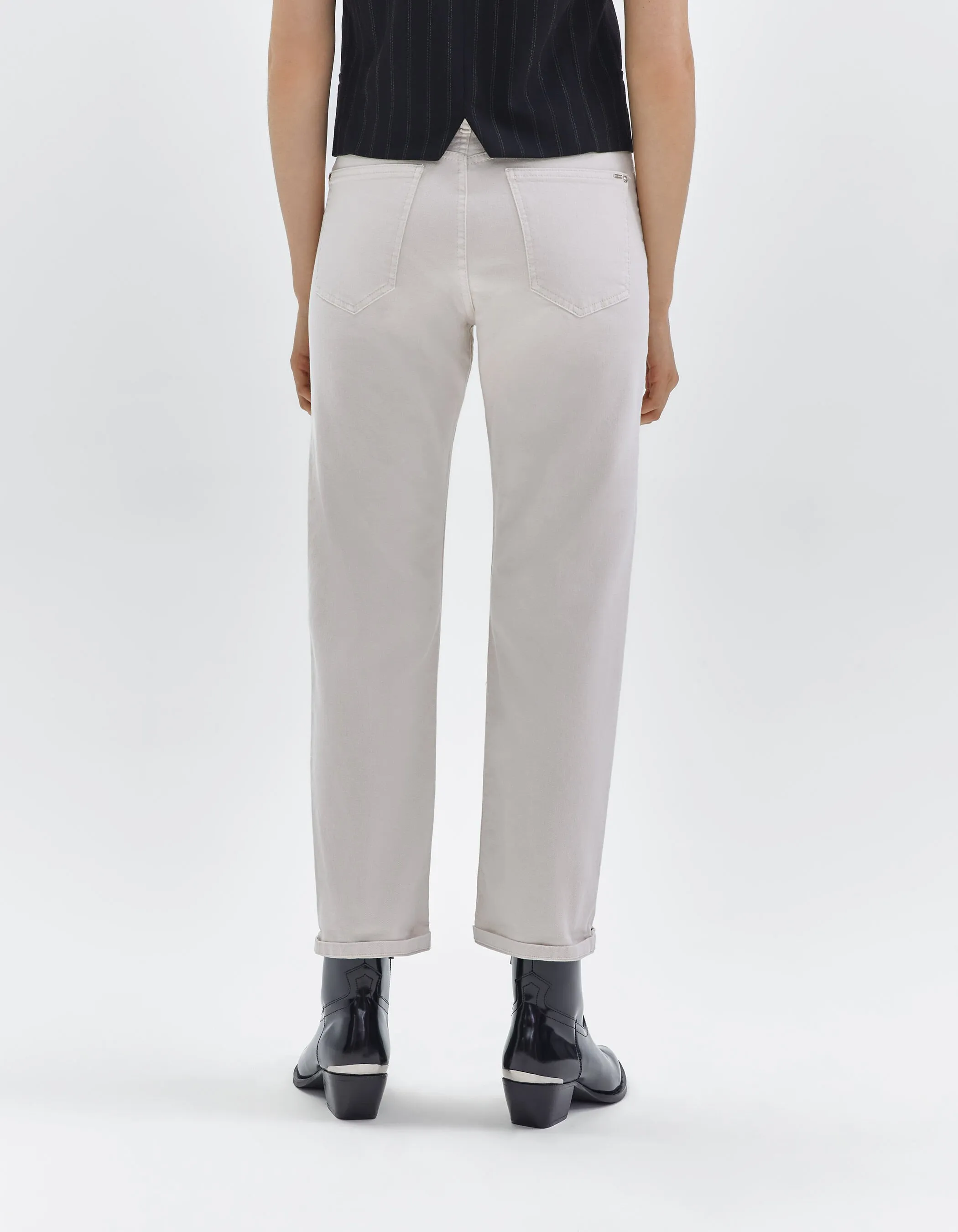 Jean slouchy beige cropped Femme