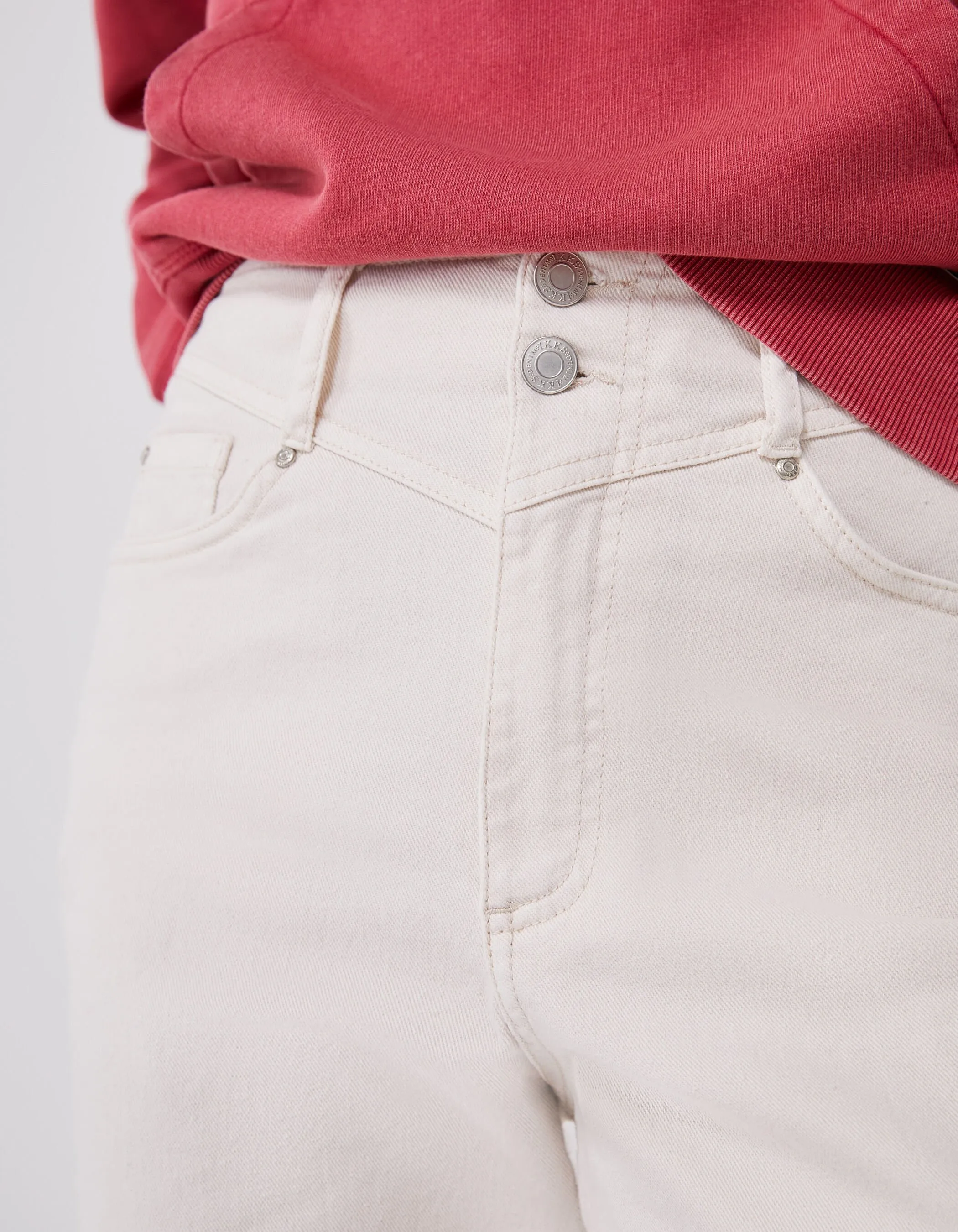 Jean slouchy beige cropped Femme