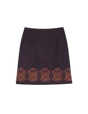 Jupe Sophia en laine marron foncé