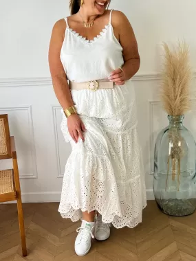 Jupe écrue en broderie : Joeva