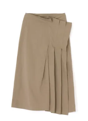 LIGHT TWILL COTTON PLEATED WRAP SKIRT