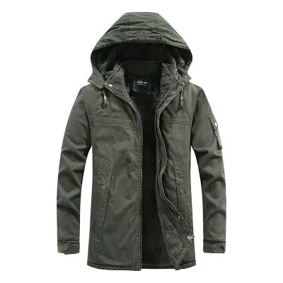 Manteau ajusté mi-long pour homme avec capuche amovible