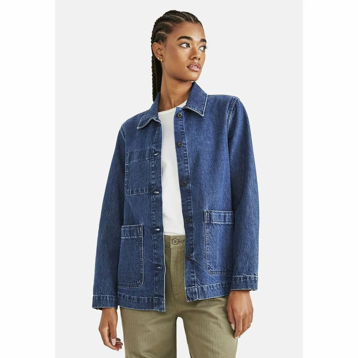 Manteau bleu denim en coton | 3 Suisses