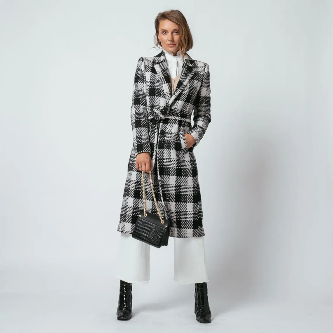 Manteau ceinturé à carreaux Ben | Manteau 3 SUISSES