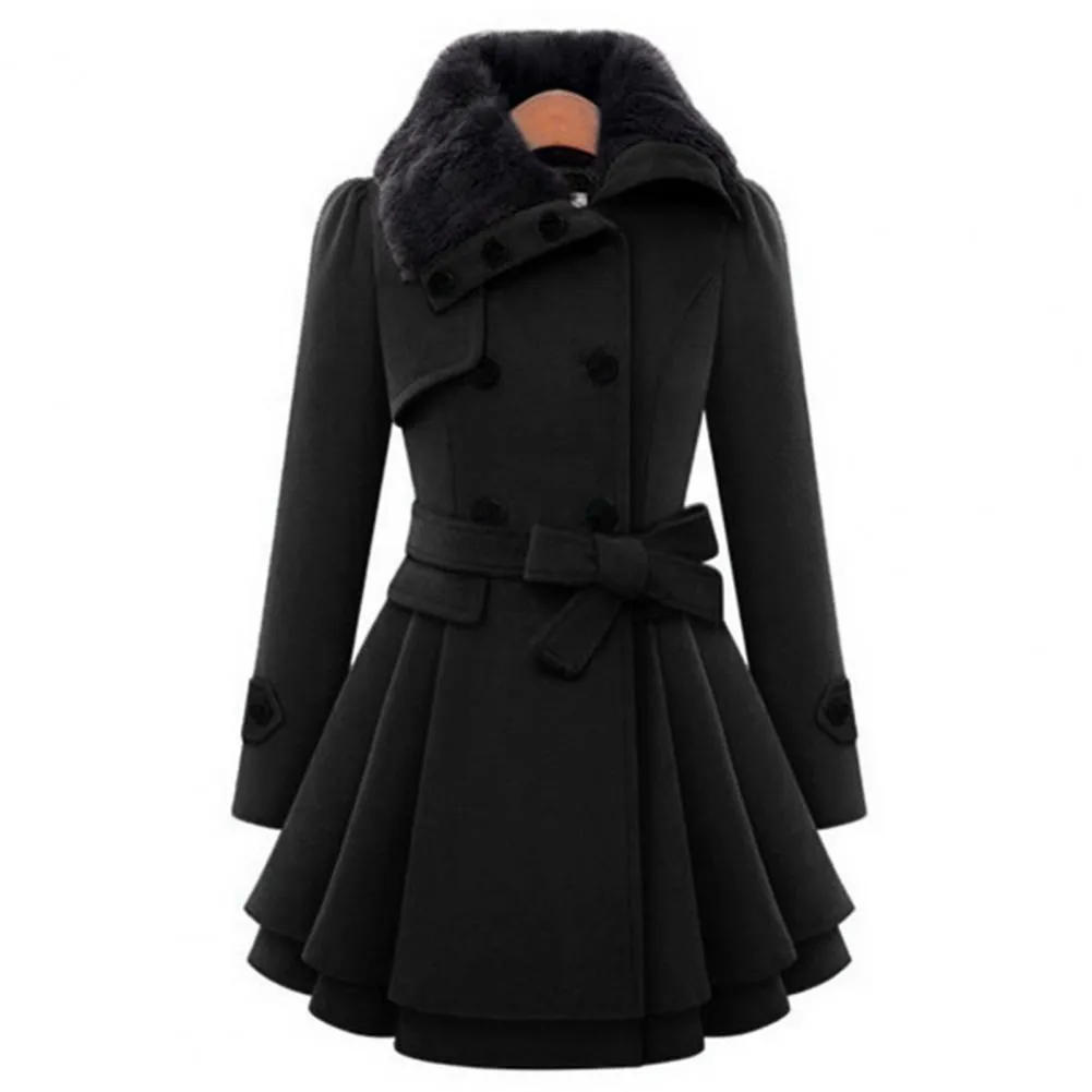 Manteau col fourrure pour femmes