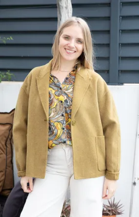 Manteau court Dadoulove Camel Chiné - American Vintage | Les Chiquettes