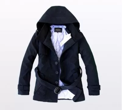 Manteau en Flanelle à Capuche pour homme Chic avec Ceinture