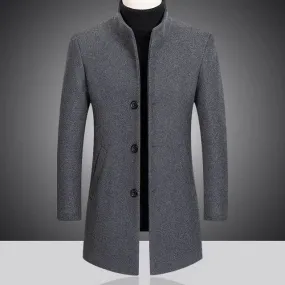 Manteau en laine col montant - Homme Tendance