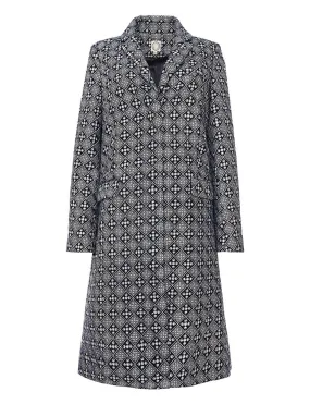 Manteau Franck brodé bleu et blanc
