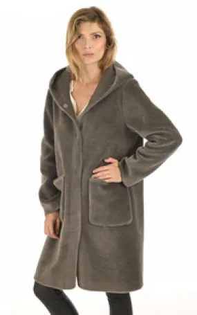 Manteau laine Angelique réversible gris Oakwood - La Canadienne - Manteaux et 7/8 Textile Gris