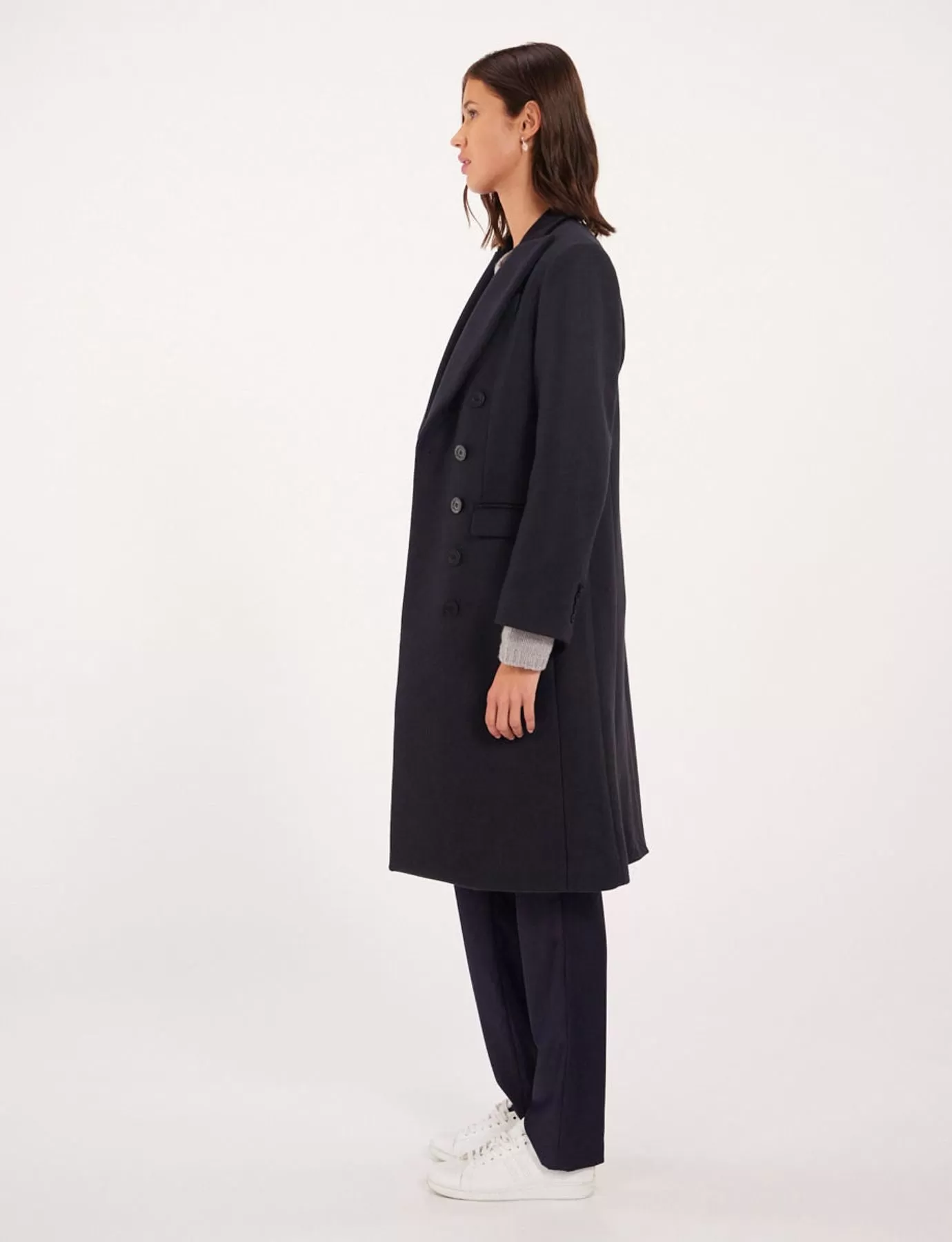 Manteau Mauricette bleu nuit en laine
