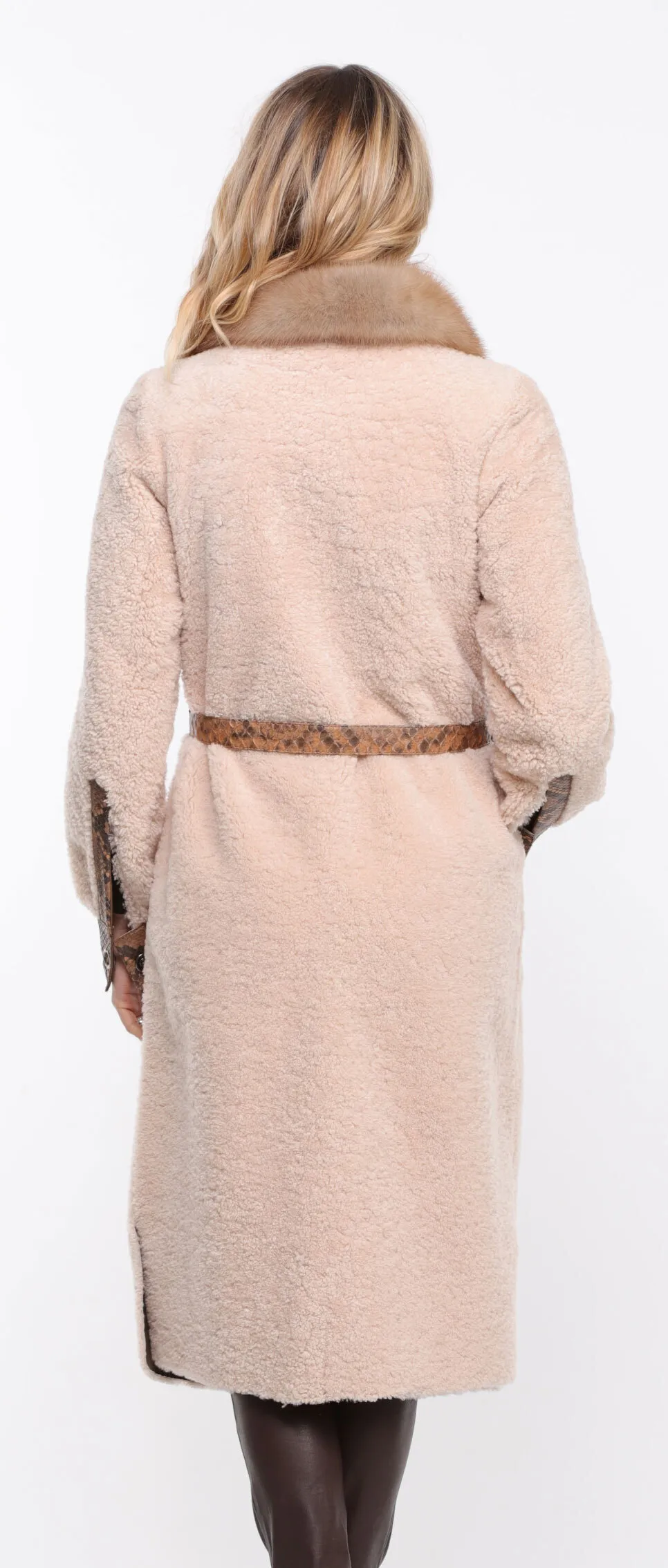 Manteau mouton femme ecru