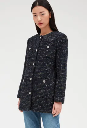 Manteau noir tweed | Claudie FR