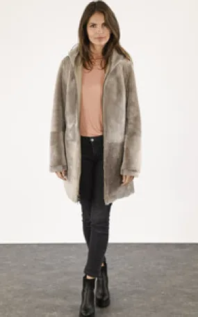 Manteau peau lainée beige La Canadienne - La Canadienne - Manteaux et 7/8 Peau Lainée Beige