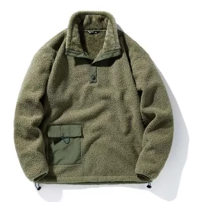 Manteau pour homme à col montant en polaire doublée